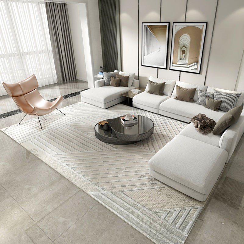 Simple Multicolor Luxury Rug Polyster Abstract Printed Indoor Rug Easy Care Pet Friendly Washable Area Carpet for Parlor Dark Beige Clearhalo 'Area Rug' 'Rug' 2301152