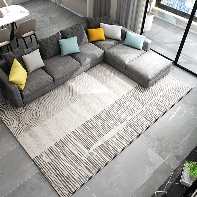 Multi Colored Abstract Print Rug Polyster Nordic Area Carpet Non-Slip Easy Care Pet Friendly Indoor Rug for Living Room Light Gray-White Clearhalo 'Area Rug' 'Rug' 2301209
