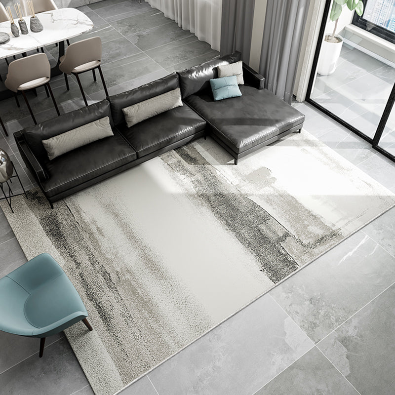 Multi Colored Abstract Print Rug Polyster Nordic Area Carpet Non-Slip Easy Care Pet Friendly Indoor Rug for Living Room Light Gray-Black Clearhalo 'Area Rug' 'Rug' 2301210