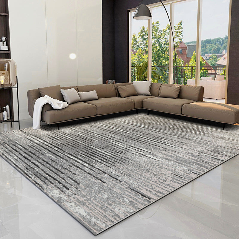 Multi Color Abstract Printed Rug Cotton Blend Nordic Indoor Rug Anti-Slip Backing Pet Friendly Area Carpet for Parlor Dark Gray-White Clearhalo 'Area Rug' 'Rug' 2301226