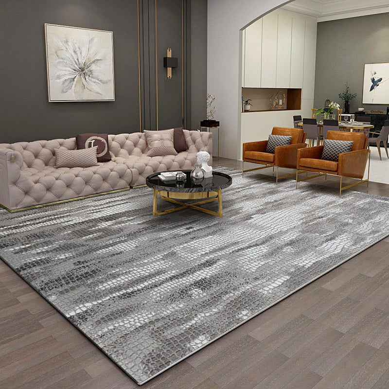 Multi Color Abstract Printed Rug Cotton Blend Nordic Indoor Rug Anti-Slip Backing Pet Friendly Area Carpet for Parlor Gray-Khaki Clearhalo 'Area Rug' 'Rug' 2301230