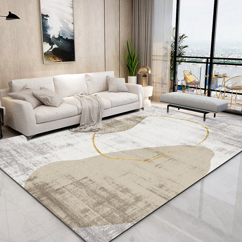 Multi Colored Abstract Printed Rug Cotton Blend Relaxing Indoor Rug Easy Care Non-Slip Backing Washable Carpet for Room Light Brown Clearhalo 'Area Rug' 'Rug' 2301256