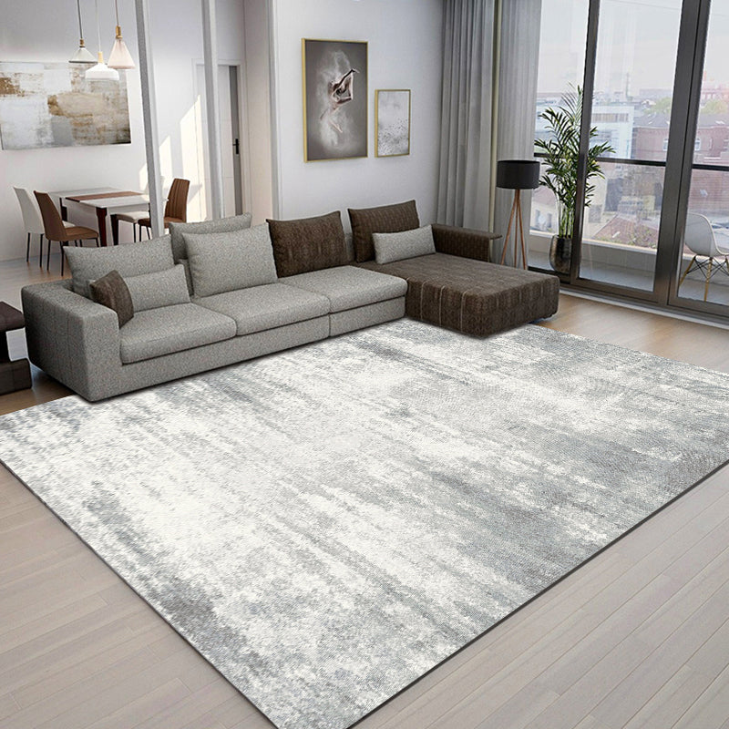 Multi Colored Abstract Printed Rug Cotton Blend Relaxing Indoor Rug Easy Care Non-Slip Backing Washable Carpet for Room Gray-White Clearhalo 'Area Rug' 'Rug' 2301259