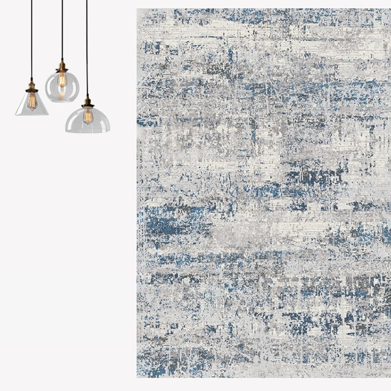 Comfort Abstract Print Rug Multi Colored Polyster Indoor Rug Non-Slip Pet Friendly Washable Area Carpet for Living Room Gray-Blue Clearhalo 'Area Rug' 'Rug' 2301270