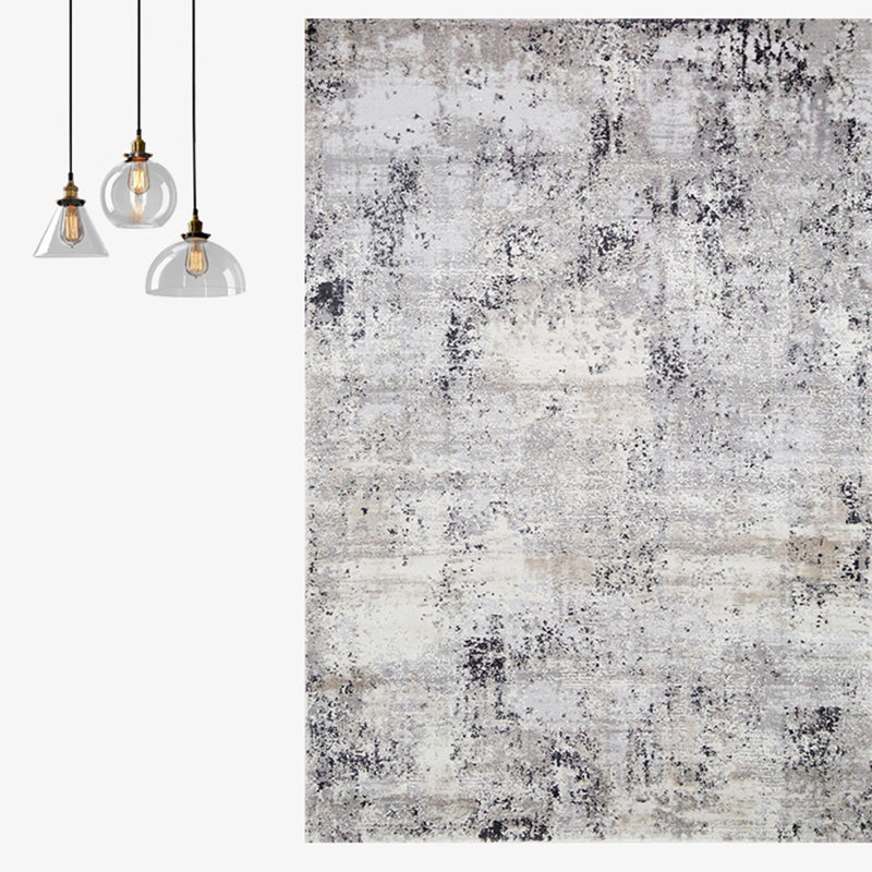 Comfort Abstract Print Rug Multi Colored Polyster Indoor Rug Non-Slip Pet Friendly Washable Area Carpet for Living Room Gray-White Clearhalo 'Area Rug' 'Rug' 2301277