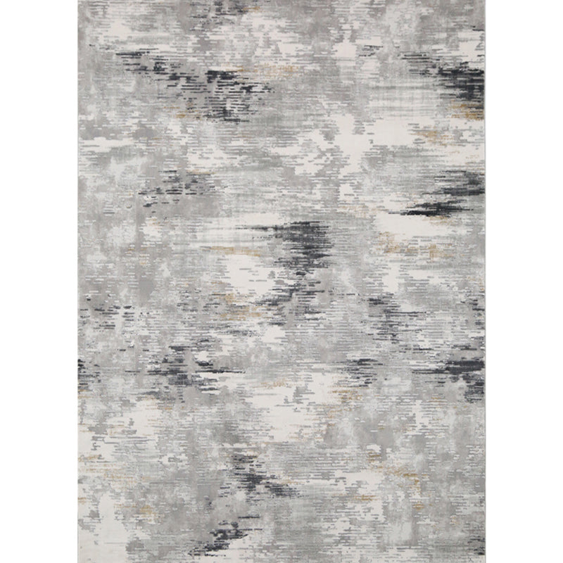 Industrial Living Room Rug Multi Color Abstract Print Carpet Cotton Blend Easy Care Machine Washable Area Rug Light Gray-Black 6'7" x 9'6" Clearhalo 'Area Rug' 'Rug' 2301297
