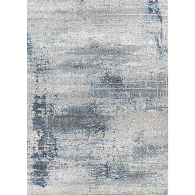 Industrial Living Room Rug Multi Color Abstract Print Carpet Cotton Blend Easy Care Machine Washable Area Rug Gray Blue 6'7" x 9'6" Clearhalo 'Area Rug' 'Rug' 2301298