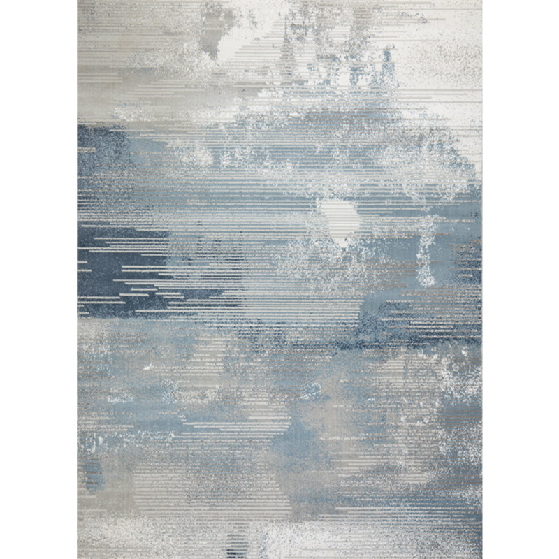 Industrial Living Room Rug Multi Color Abstract Print Carpet Cotton Blend Easy Care Machine Washable Area Rug Dark Blue-Gray Clearhalo 'Area Rug' 'Rug' 2301299