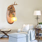 Deer toward Right/Left Resin Sconce Lighting Vintage 1 Light Corridor Wall Mounted Lamp in Brown/Yellow/White with Globe Glass Shade Tan Left Clearhalo 'Wall Lamps & Sconces' 'Wall Lights' Lighting' 230130