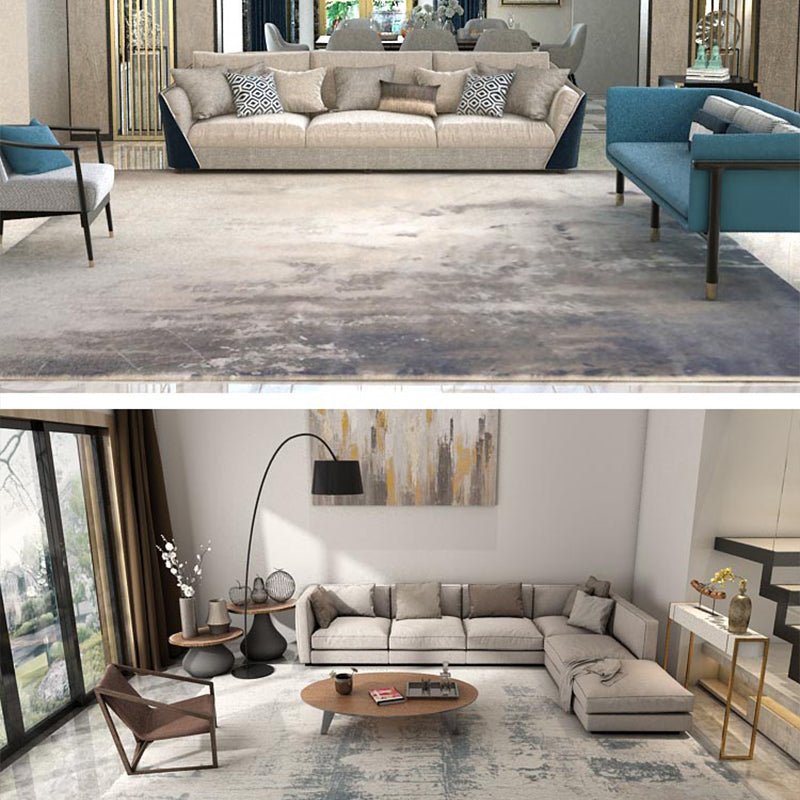 Formal Abstract Print Rug Multi Color Cotton Blend Area Carpet Non-Slip ...