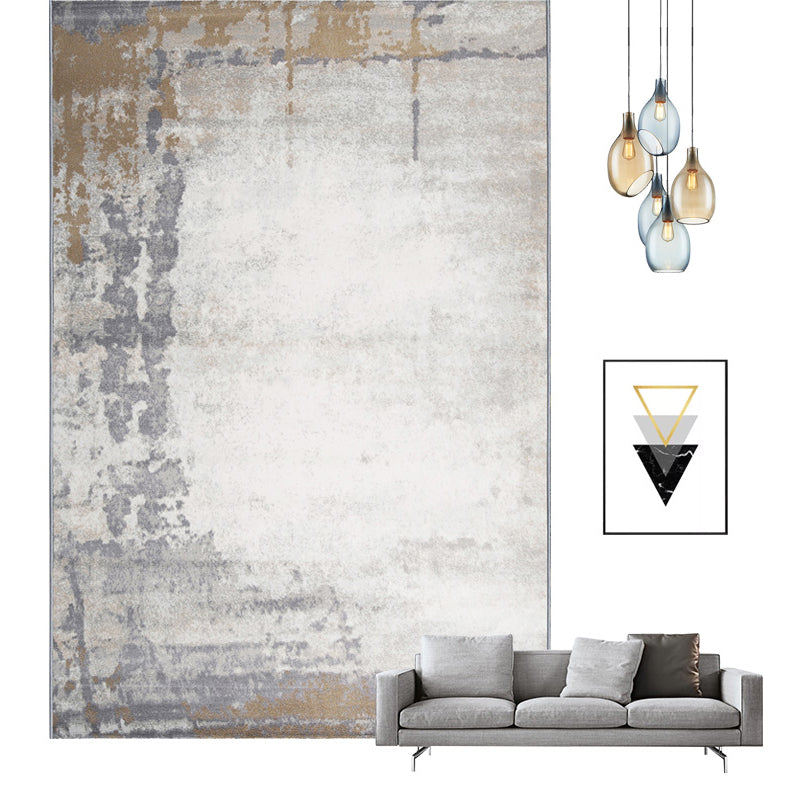 Multi Colored Contemporary Rug Polyster Abstract Printed Area Carpet Anti-Slip Backing Easy Care Indoor Rug for Room Black Gray-White 5'3" x 7'7" Clearhalo 'Area Rug' 'Rug' 2301349