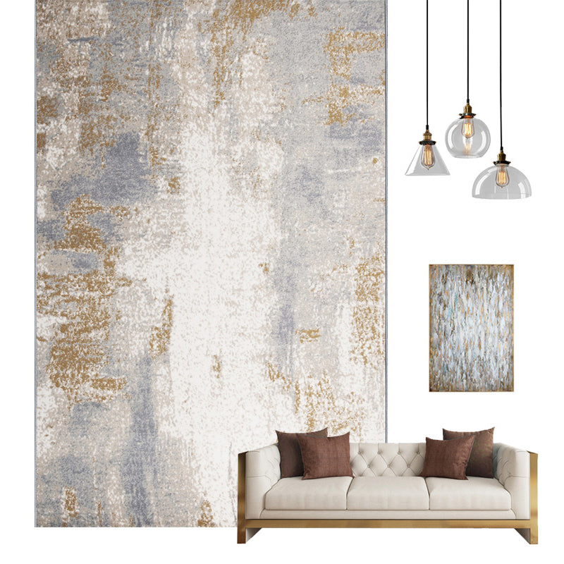 Multi Colored Contemporary Rug Polyster Abstract Printed Area Carpet Anti-Slip Backing Easy Care Indoor Rug for Room Light Gray-White Clearhalo 'Area Rug' 'Rug' 2301351