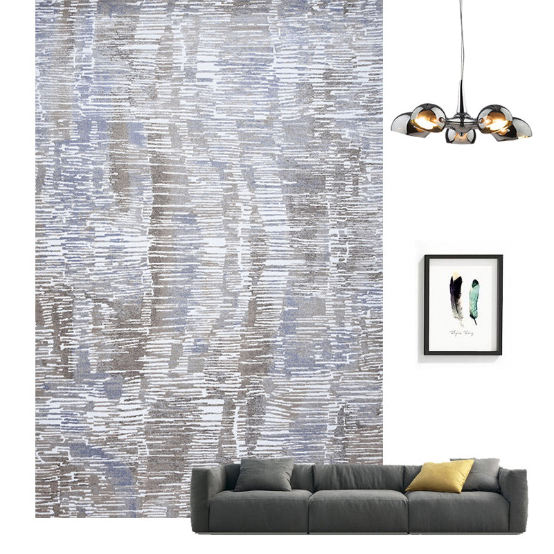 Multi Colored Contemporary Rug Polyster Abstract Printed Area Carpet Anti-Slip Backing Easy Care Indoor Rug for Room Gray-Blue Clearhalo 'Area Rug' 'Rug' 2301352