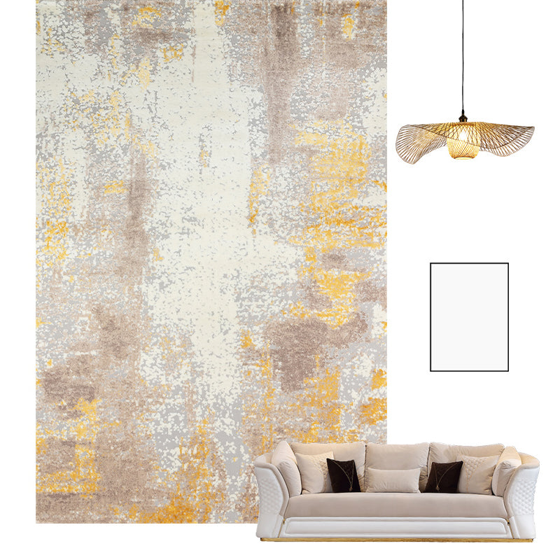 Multi Colored Contemporary Rug Polyster Abstract Printed Area Carpet Anti-Slip Backing Easy Care Indoor Rug for Room Orange-Yellow 5'3" x 7'7" Clearhalo 'Area Rug' 'Rug' 2301357