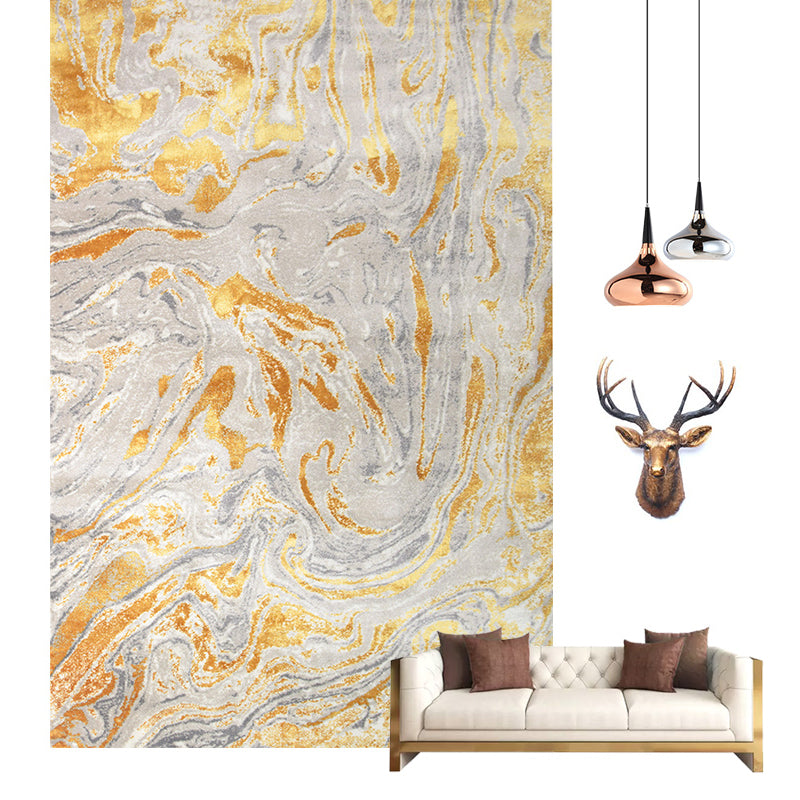 Multi Colored Contemporary Rug Polyster Abstract Printed Area Carpet Anti-Slip Backing Easy Care Indoor Rug for Room Light Yellow 5'3" x 7'7" Clearhalo 'Area Rug' 'Rug' 2301360
