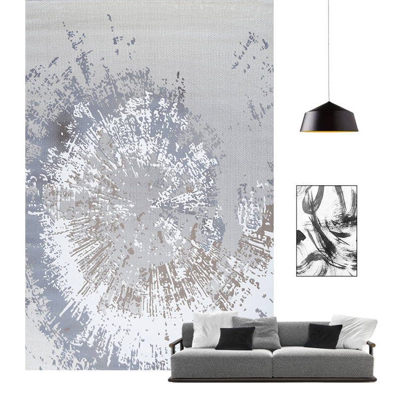 Multi Colored Contemporary Rug Polyster Abstract Printed Area Carpet Anti-Slip Backing Easy Care Indoor Rug for Room Silver Gray Clearhalo 'Area Rug' 'Rug' 2301363