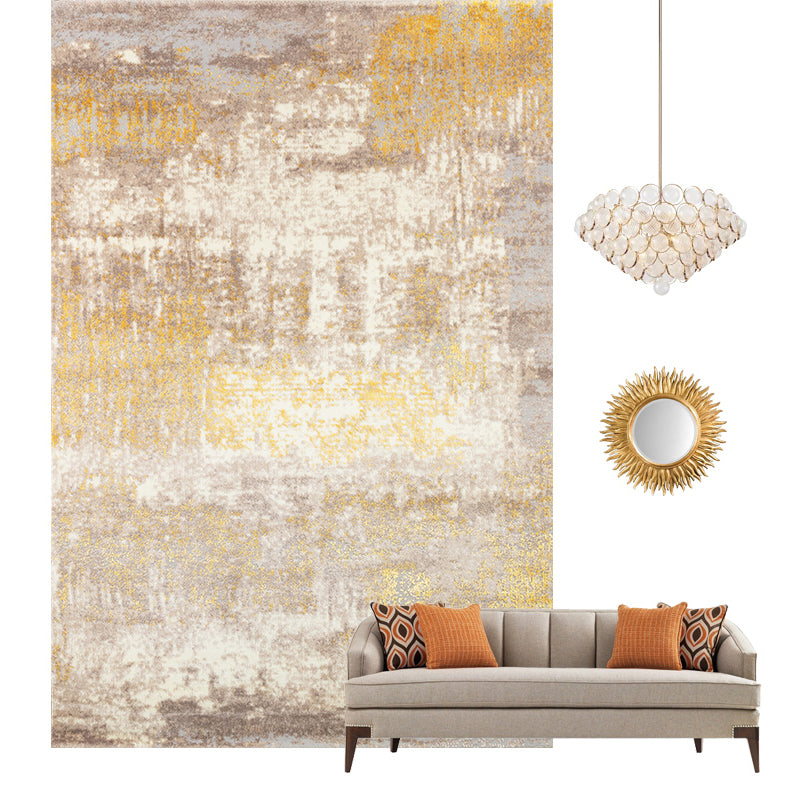 Multi Colored Contemporary Rug Polyster Abstract Printed Area Carpet Anti-Slip Backing Easy Care Indoor Rug for Room Ginger 5'3" x 7'7" Clearhalo 'Area Rug' 'Rug' 2301365