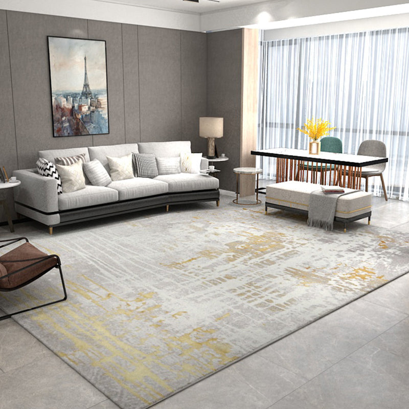 Luxury Living Room Rug Multi Colored Abstract Pattern Indoor Rug Cotton Blend Non-Slip Backing Pet Friendly Carpet Light Yellow 6'7" x 9'6" Clearhalo 'Area Rug' 'Rug' 2301373