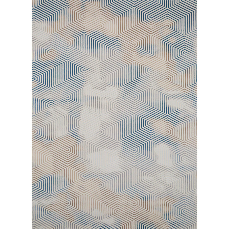 Industrial Living Room Rug Multi Color Abstract Printed Area Carpet Polyster Easy Care Pet Friendly Washable Rug Light Blue-White Clearhalo 'Area Rug' 'Rug' 2301393