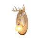 Deer toward Right/Left Resin Sconce Lighting Vintage 1 Light Corridor Wall Mounted Lamp in Brown/Yellow/White with Globe Glass Shade Clearhalo 'Wall Lamps & Sconces' 'Wall Lights' Lighting' 230140