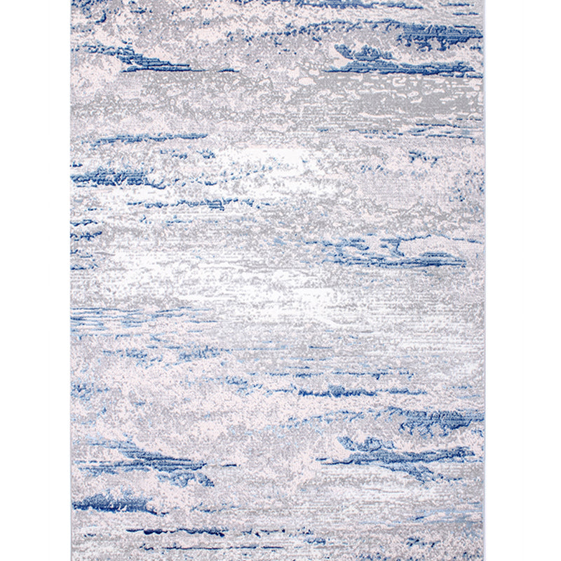 Nordic Living Room Rug Multi Colored Abstract Printed Indoor Rug Cotton Blend Anti-Slip Backing Pet Friendly Carpet Dark Blue-Gray Clearhalo 'Area Rug' 'Rug' 2301434