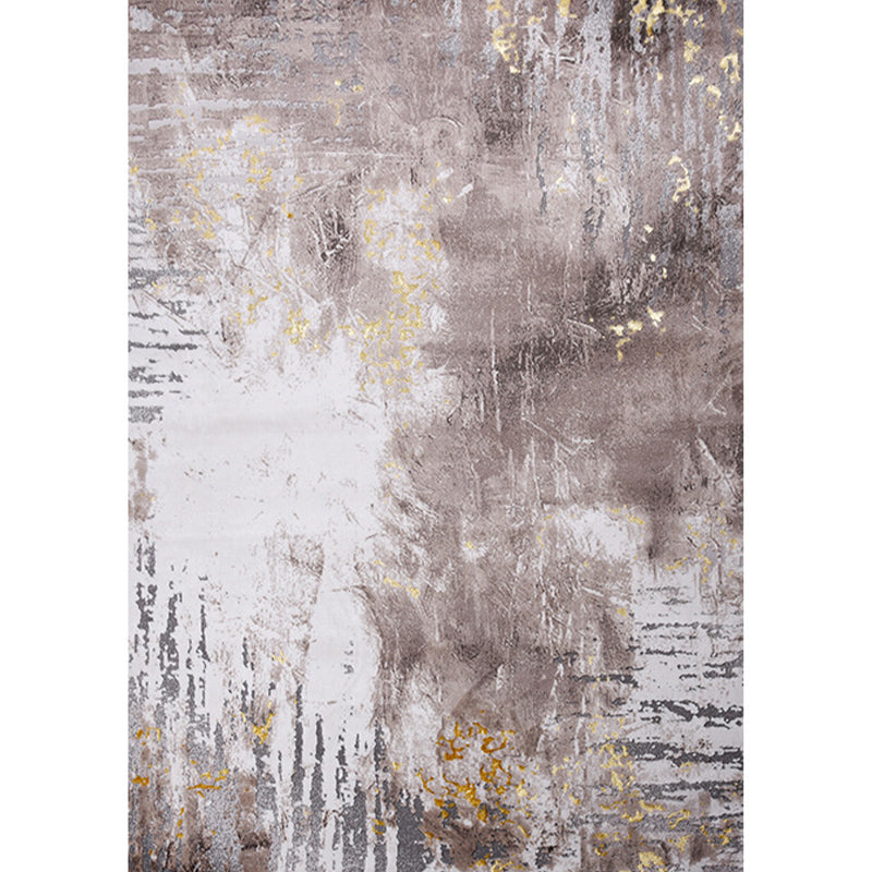 Casual Multi Colored Modern Rug Polypropylene Abstract Print Area Carpet Non-Slip Backing Pet Friendly Rug for Parlor Dark Gray-Black Clearhalo 'Area Rug' 'Rug' 2301455
