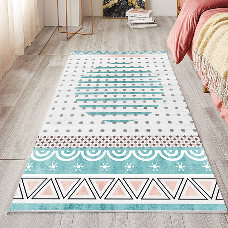 Fancy Bedroom Rug Multi Colored Geometric Print Area Carpet Polypropylene Non-Slip Backing Easy Care Area Rug Clearhalo 'Area Rug' 'Modern' 'Rugs' Rug' 2301501