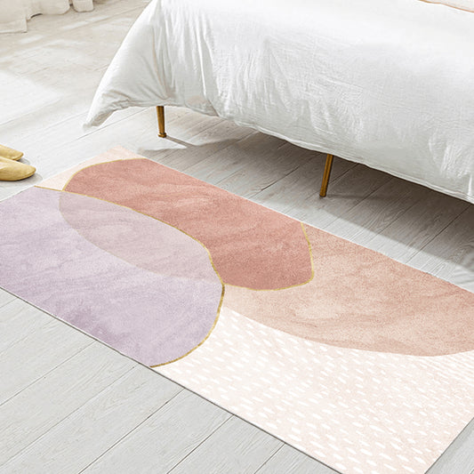 Fancy Bedroom Rug Multi Colored Geometric Print Area Carpet Polypropylene Non-Slip Backing Easy Care Area Rug Pink Clearhalo 'Area Rug' 'Modern' 'Rugs' Rug' 2301503