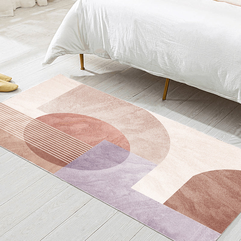 Fancy Bedroom Rug Multi Colored Geometric Print Area Carpet Polypropylene Non-Slip Backing Easy Care Area Rug Purple Clearhalo 'Area Rug' 'Modern' 'Rugs' Rug' 2301505