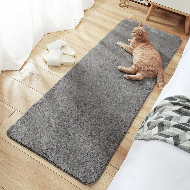 Casual Bedroom Rug Multi Colored Solid Color Area Carpet Lamb Wool Non-Slip Backing Pet Friendly Rug Grey Clearhalo 'Area Rug' 'Casual' 'Rugs' Rug' 2301558