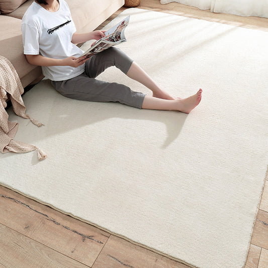 Casual Bedroom Rug Multi Colored Solid Color Area Carpet Lamb Wool Non-Slip Backing Pet Friendly Rug Clearhalo 'Area Rug' 'Casual' 'Rugs' Rug' 2301560