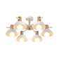 Dome Rubber Chandelier Pendant Light Modern 3/6 Lights White Led Ceiling Hung Fixture with Radial Design Clearhalo 'Ceiling Lights' 'Chandeliers' 'Modern Chandeliers' 'Modern' Lighting' 230431