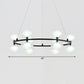 Metal Circular Chandelier Lamp Contemporary 8/12 Lights Black Led Hanging Pendant Light with Clear Glass Oval Shade Clearhalo 'Ceiling Lights' 'Chandeliers' 'Modern Chandeliers' 'Modern' Lighting' 230476