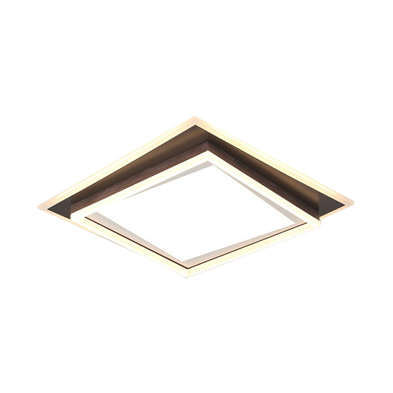 Square/Rectangular Flush Mount Lamp Modern Metal Led White Flush Mount Ceiling Fixture with Recessed Diffuser in White/Warm Light, 16"/19.5"/35.5" Wide Clearhalo 'Ceiling Lights' 'Close To Ceiling Lights' 'Close to ceiling' 'Flush mount' Lighting' 230493