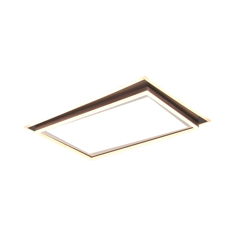 Square/Rectangular Flush Mount Lamp Modern Metal Led White Flush Mount Ceiling Fixture with Recessed Diffuser in White/Warm Light, 16"/19.5"/35.5" Wide Clearhalo 'Ceiling Lights' 'Close To Ceiling Lights' 'Close to ceiling' 'Flush mount' Lighting' 230498