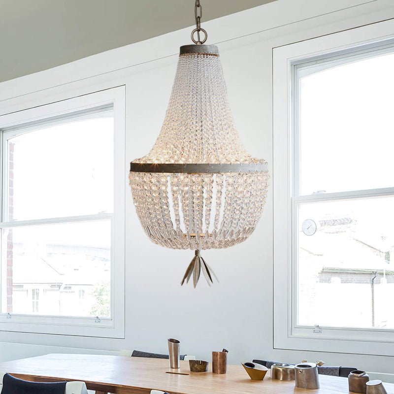 White Gourd Empire Chandelier Nordic Crystal 3 Bulbs Hanging Ceiling Light for Living Room Clearhalo 'Ceiling Lights' 'Chandeliers' Lighting' options 230568