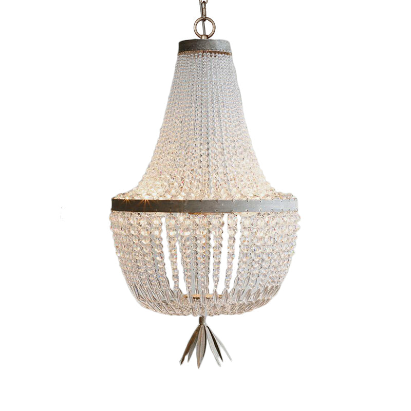 White Gourd Empire Chandelier Nordic Crystal 3 Bulbs Hanging Ceiling Light for Living Room Clearhalo 'Ceiling Lights' 'Chandeliers' Lighting' options 230569