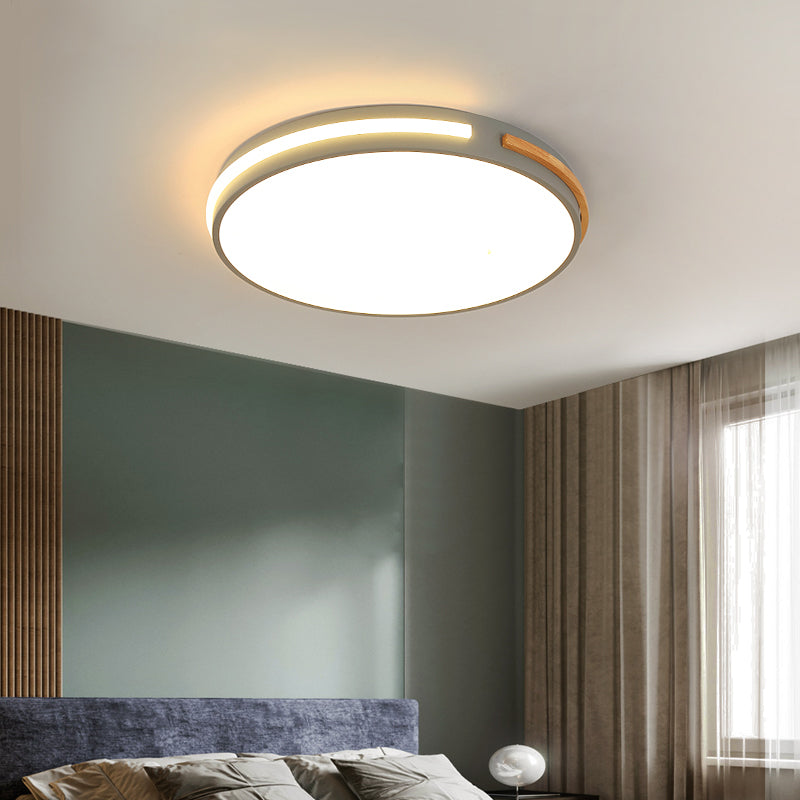 Bedroom Ceiling Light Fixture Minimalist Flush Mount Led Light with Round Acrylic Shade Clearhalo 'Ceiling Lights' 'Close To Ceiling Lights' 'Close to ceiling' 'Flush mount' Lighting' 2307444