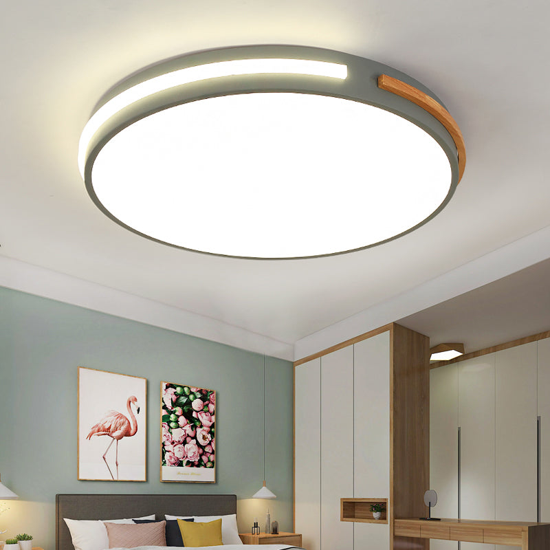Bedroom Ceiling Light Fixture Minimalist Flush Mount Led Light with Round Acrylic Shade Clearhalo 'Ceiling Lights' 'Close To Ceiling Lights' 'Close to ceiling' 'Flush mount' Lighting' 2307445