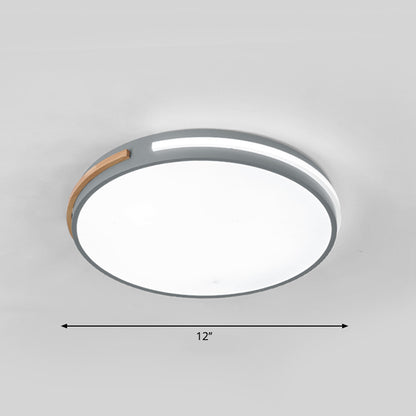 Bedroom Ceiling Light Fixture Minimalist Flush Mount Led Light with Round Acrylic Shade Grey 12" Clearhalo 'Ceiling Lights' 'Close To Ceiling Lights' 'Close to ceiling' 'Flush mount' Lighting' 2307446