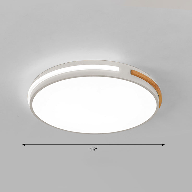Bedroom Ceiling Light Fixture Minimalist Flush Mount Led Light with Round Acrylic Shade White 16" Clearhalo 'Ceiling Lights' 'Close To Ceiling Lights' 'Close to ceiling' 'Flush mount' Lighting' 2307454