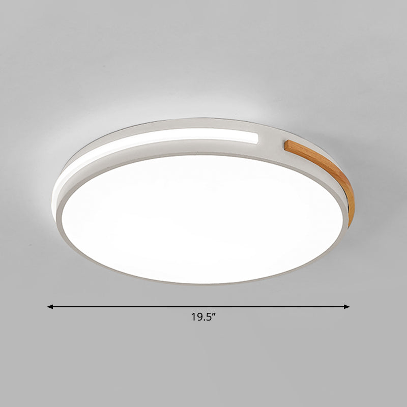 Bedroom Ceiling Light Fixture Minimalist Flush Mount Led Light with Round Acrylic Shade White 19.5" Clearhalo 'Ceiling Lights' 'Close To Ceiling Lights' 'Close to ceiling' 'Flush mount' Lighting' 2307457
