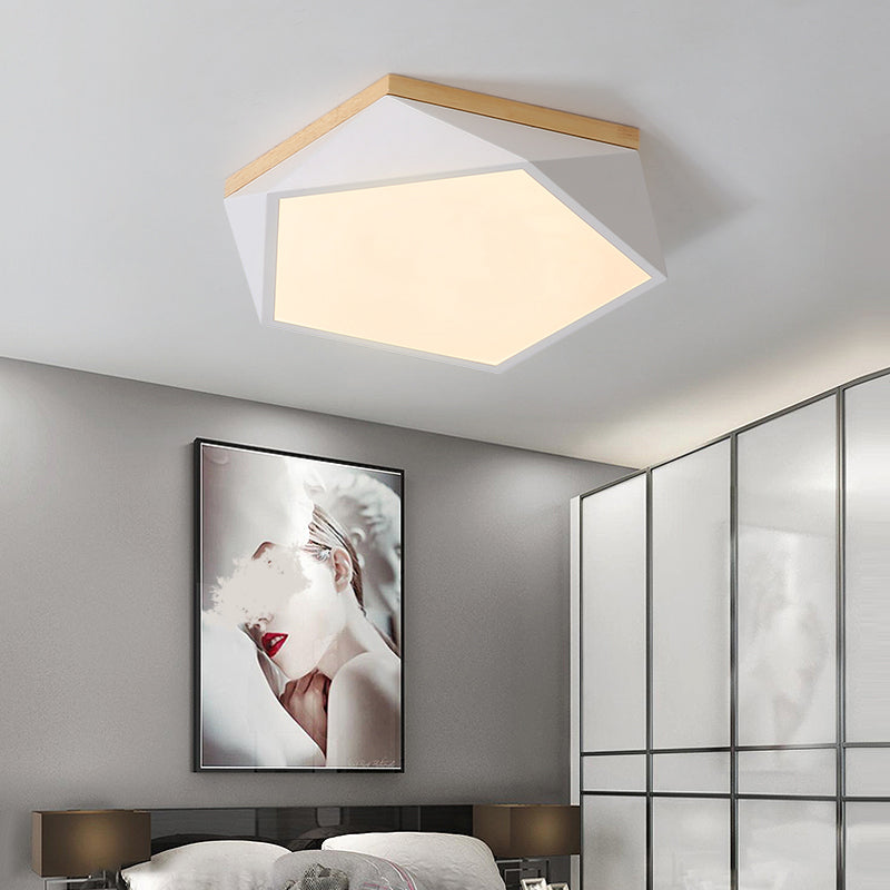 Nordic Geometric Flush Mount Led Light Nordic Metal Bedroom Ceiling Fixture with Acrylic Diffuser Clearhalo 'Ceiling Lights' 'Close To Ceiling Lights' 'Close to ceiling' 'Flush mount' Lighting' 2307480