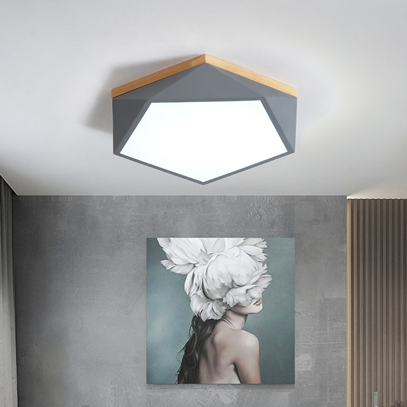 Nordic Geometric Flush Mount Led Light Nordic Metal Bedroom Ceiling Fixture with Acrylic Diffuser Clearhalo 'Ceiling Lights' 'Close To Ceiling Lights' 'Close to ceiling' 'Flush mount' Lighting' 2307483
