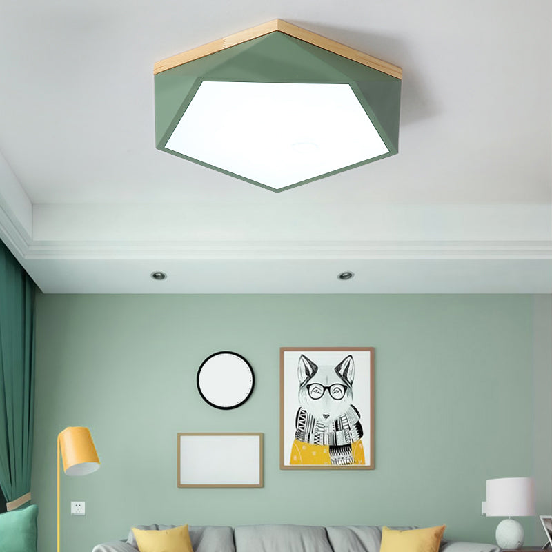 Nordic Geometric Flush Mount Led Light Nordic Metal Bedroom Ceiling Fixture with Acrylic Diffuser Clearhalo 'Ceiling Lights' 'Close To Ceiling Lights' 'Close to ceiling' 'Flush mount' Lighting' 2307485