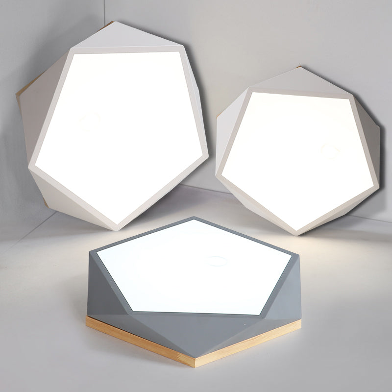 Nordic Geometric Flush Mount Led Light Nordic Metal Bedroom Ceiling Fixture with Acrylic Diffuser Clearhalo 'Ceiling Lights' 'Close To Ceiling Lights' 'Close to ceiling' 'Flush mount' Lighting' 2307487