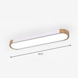 Oblong Corridor Led Surface Mount Ceiling Light Acrylic Minimalist Flush Mount Lamp in Grey and Wood Clearhalo 'Ceiling Lights' 'Close To Ceiling Lights' 'Close to ceiling' 'Flush mount' Lighting' 2307507