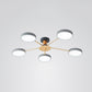 Minimalistic Molecule LED Ceiling Light Acrylic Living Room Semi Flush Chandelier 5 Grey Clearhalo 'Ceiling Lights' 'Close To Ceiling Lights' 'Close to ceiling' 'Semi-flushmount' Lighting' 2307528