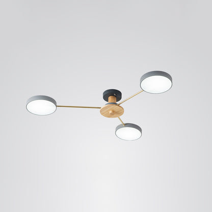 Minimalistic Molecule LED Ceiling Light Acrylic Living Room Semi Flush Chandelier 3 Grey Clearhalo 'Ceiling Lights' 'Close To Ceiling Lights' 'Close to ceiling' 'Semi-flushmount' Lighting' 2307530