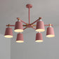 Horn Shade Hanging Light Fixture Nordic Metal Bedroom Ceiling Chandelier with Wooden Joint Clearhalo 'Ceiling Lights' 'Chandeliers' Lighting' options 2307557
